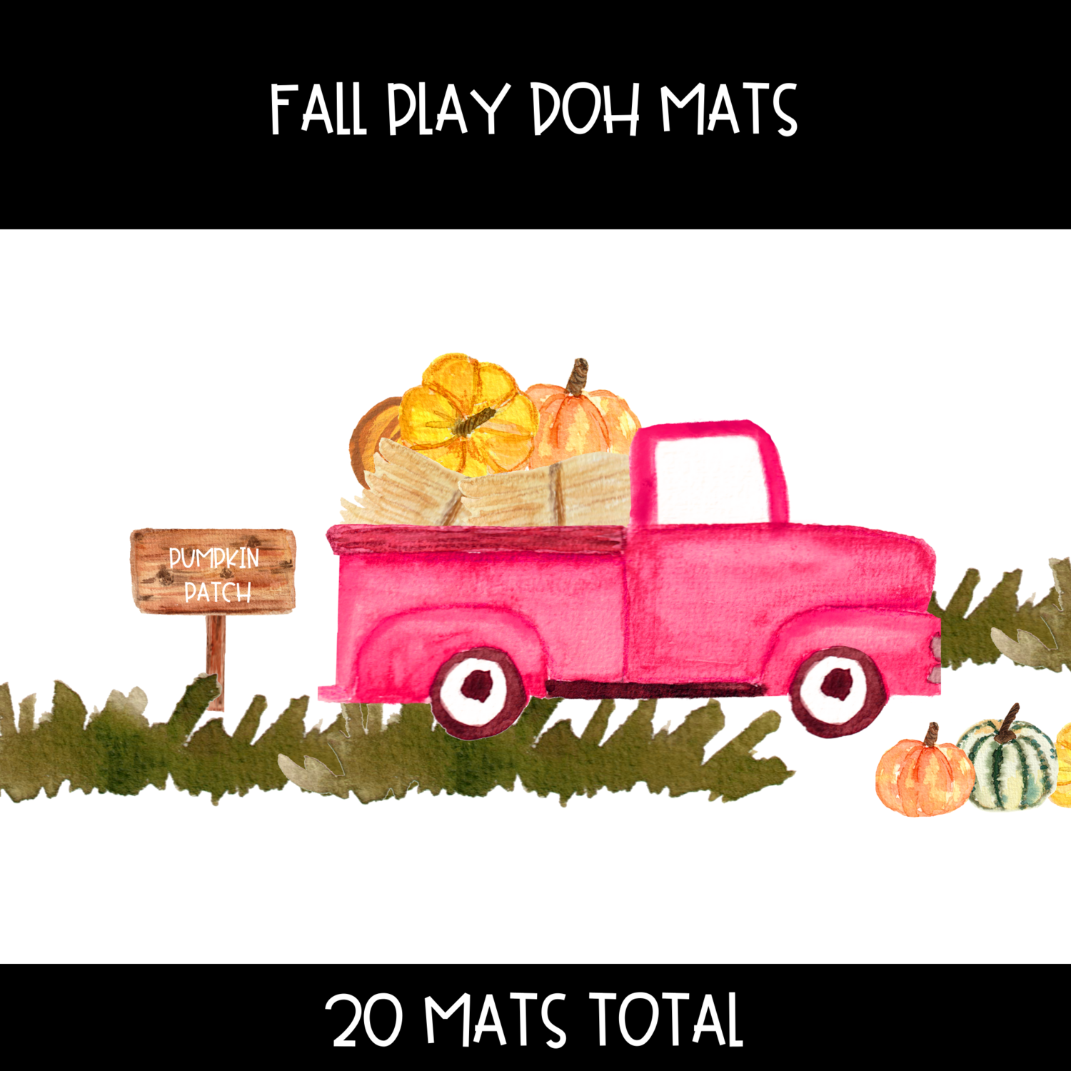 Printable Playdough Mats in Fall and Pumpkin Theme. Includes 10 frames with  pumpkins. — By Mandy Maltz